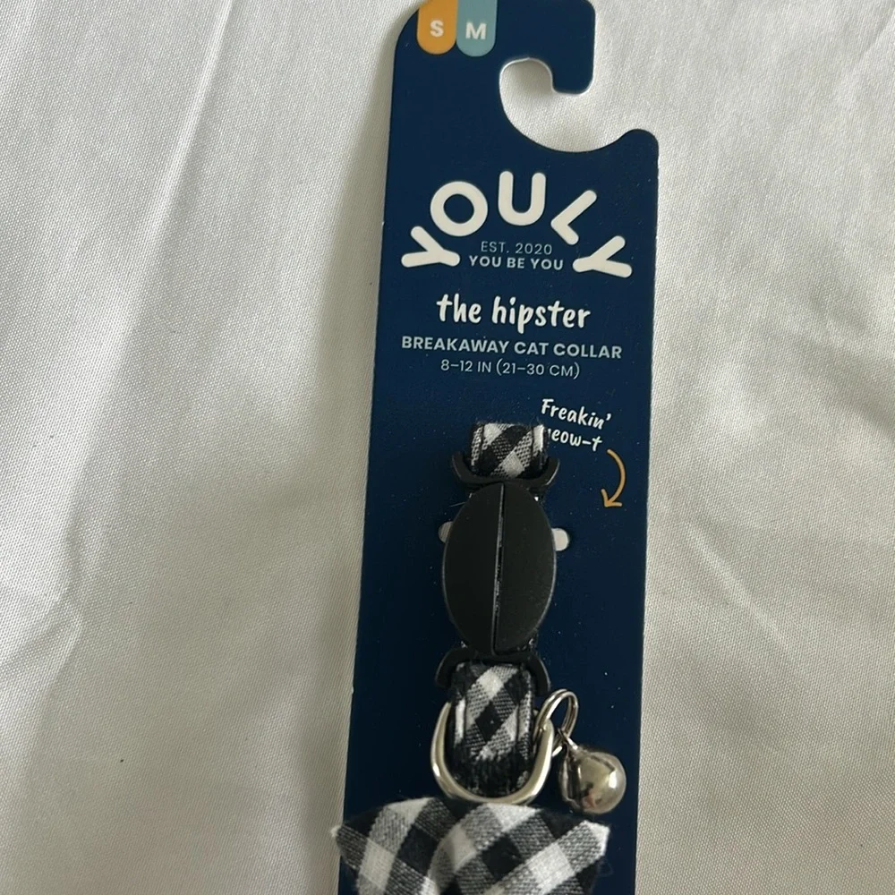 Youly the hipster Black Gingham Bowtie Breakaway Cat Collar (S/M)